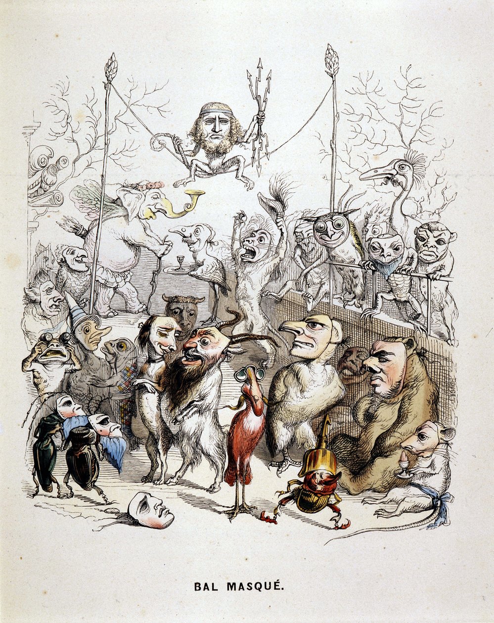 A bola mascarada dos animais - por Grandville de Grandville