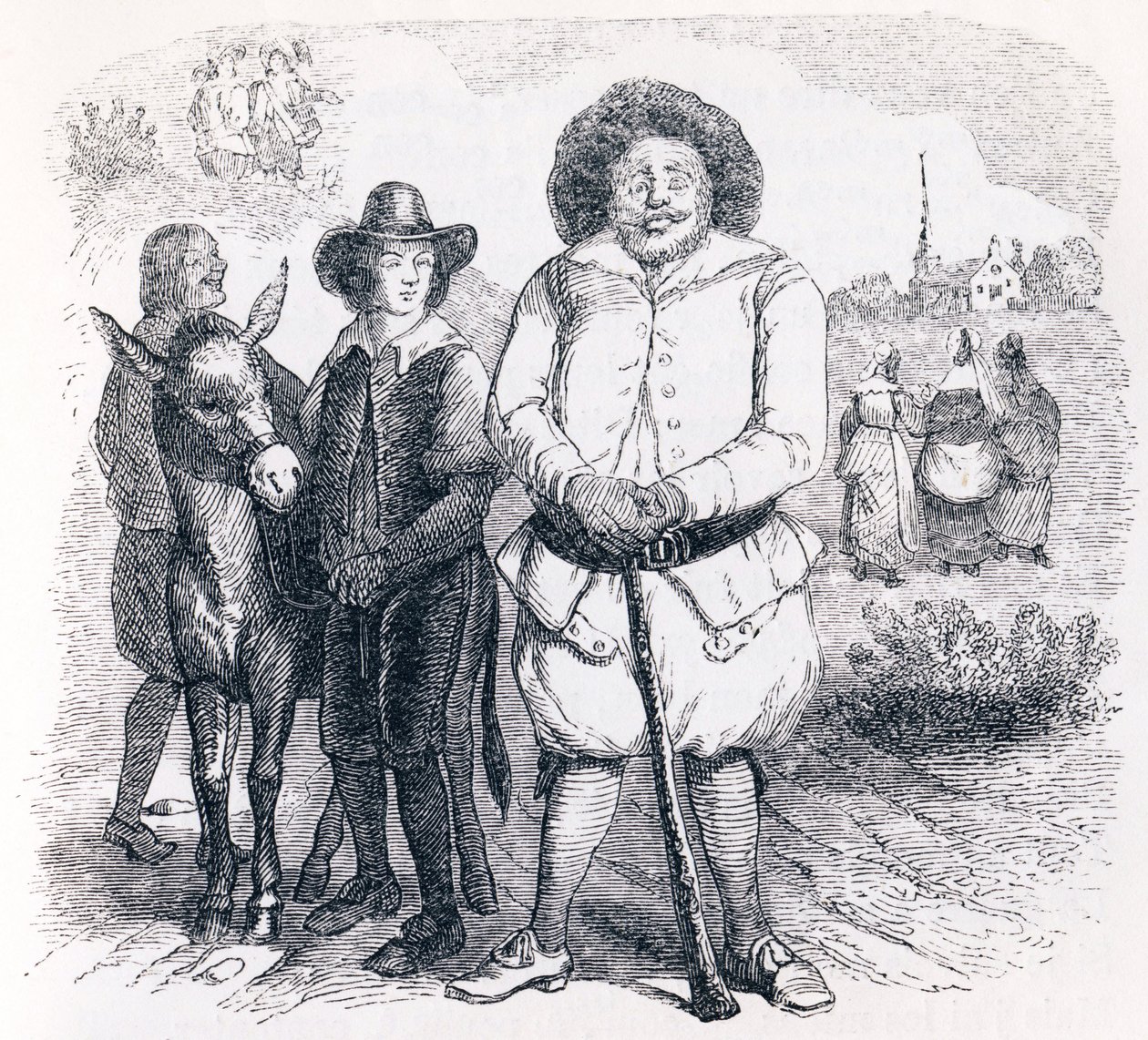 O moleiro, seu filho e o burro - Fábulas de La Fontaine de Grandville
