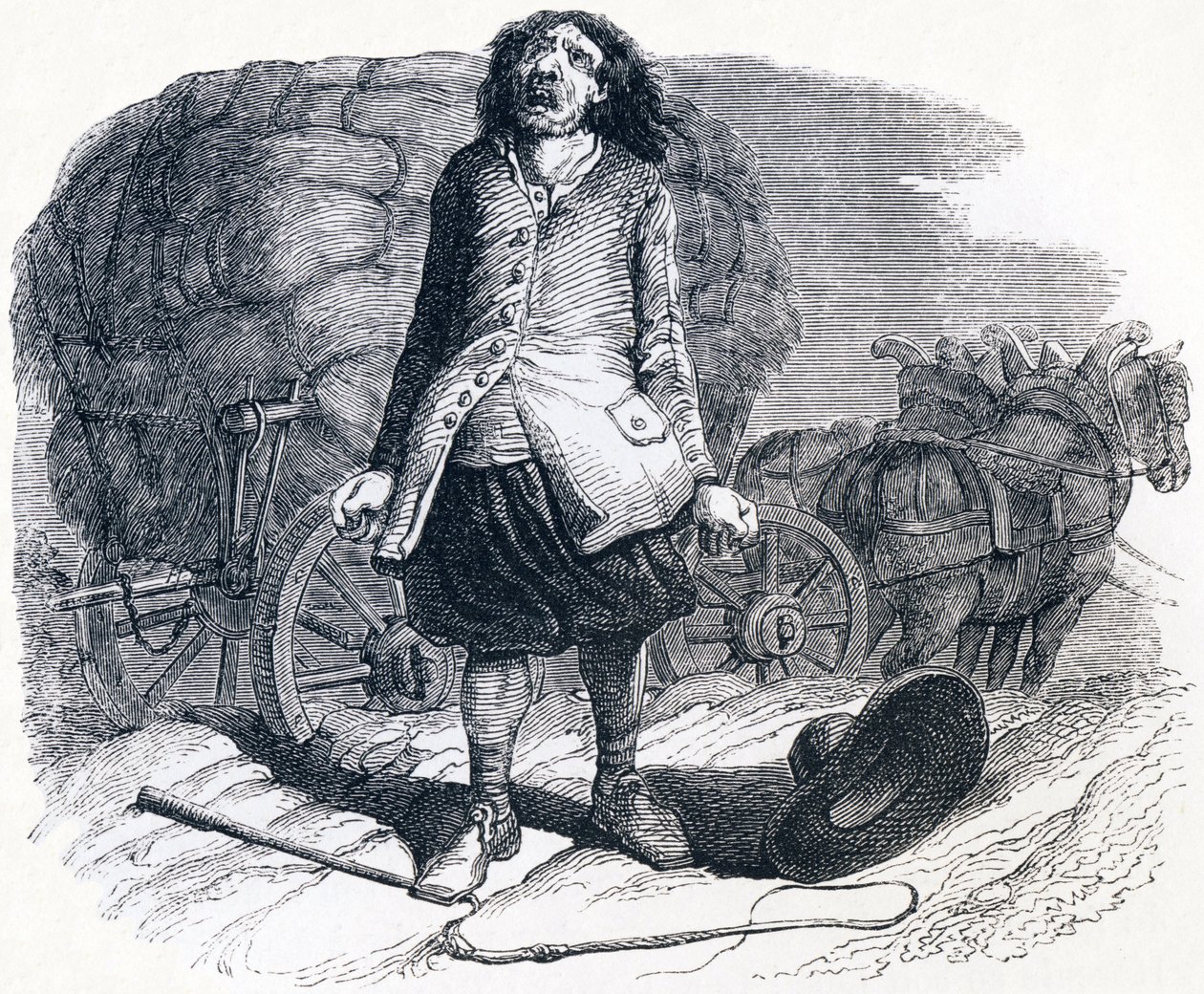 O Cartwright lamacento (Le chartier embourbe) - Fábulas de La Fontaine de Grandville