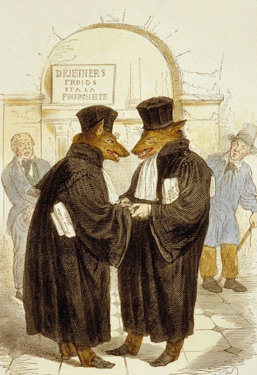 há honra entre ladrões, de 100 Provérbios de Grandville (1803 47)