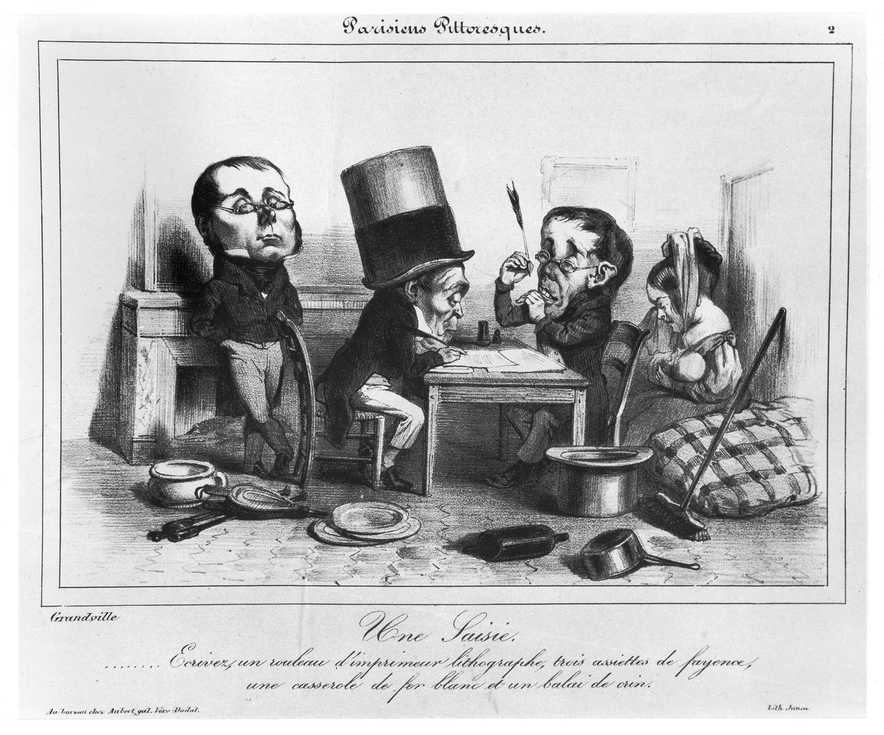 Uma apreensão, c.1840 de Grandville
