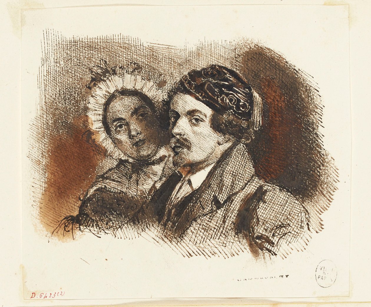 Retrato duplo de Grandville e Henriette de Grandville