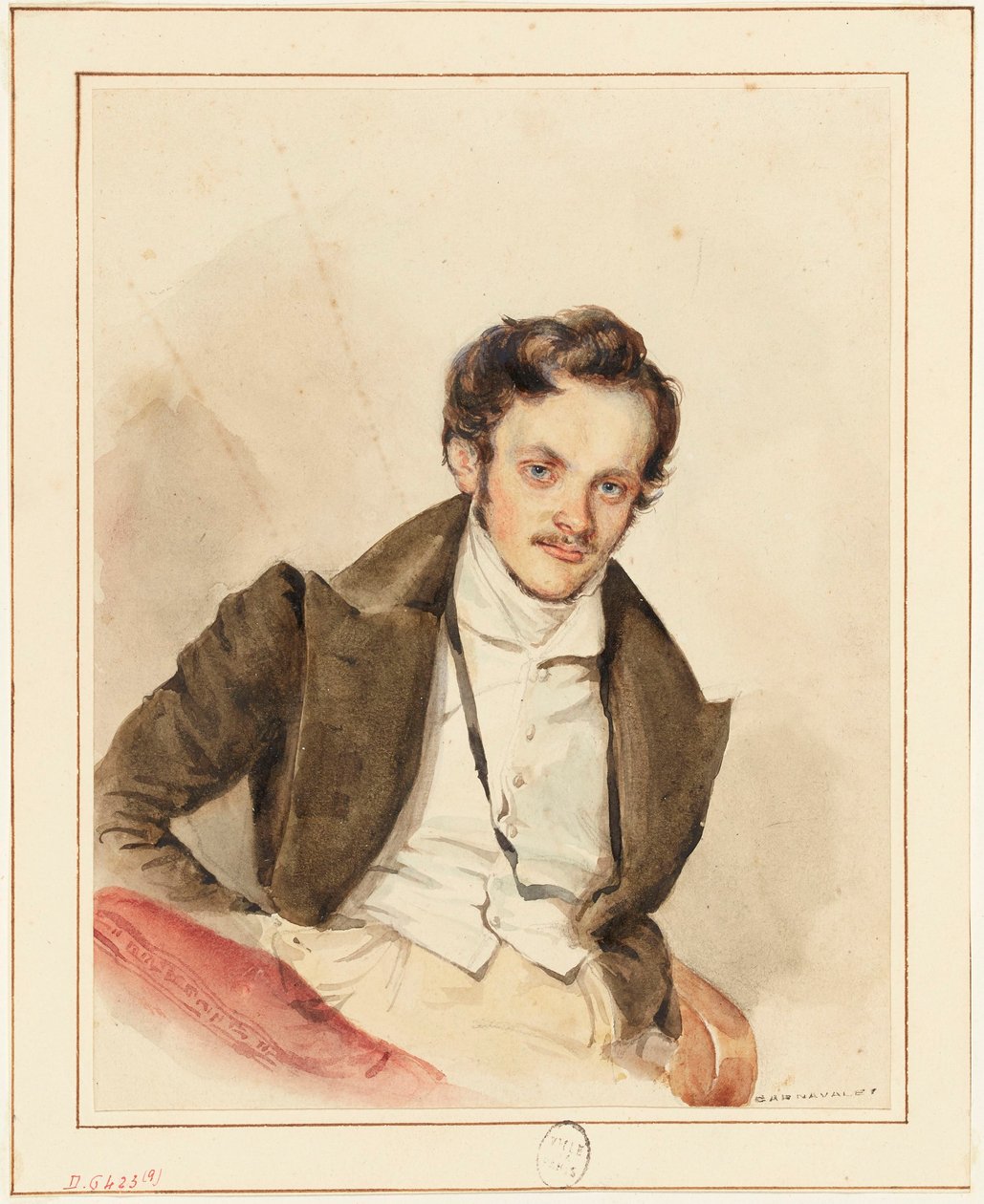 Retrato de um amigo, provavelmente Guiaud (1811-1876) de Grandville