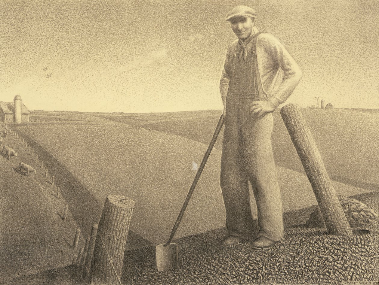 Na primavera de Grant Wood