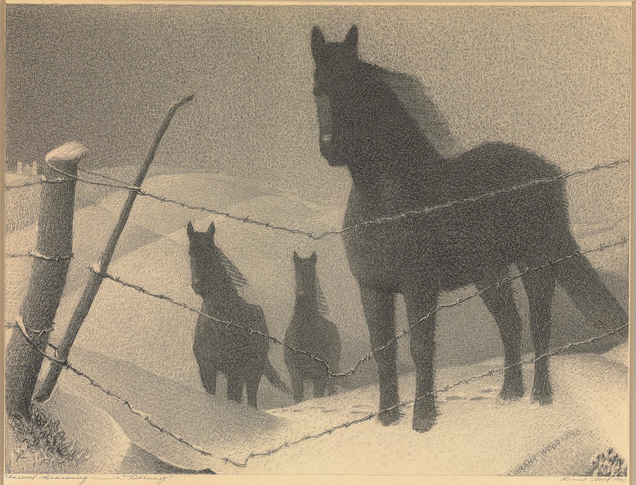 Estudo para "fevereiro", 1940 de Grant Wood
