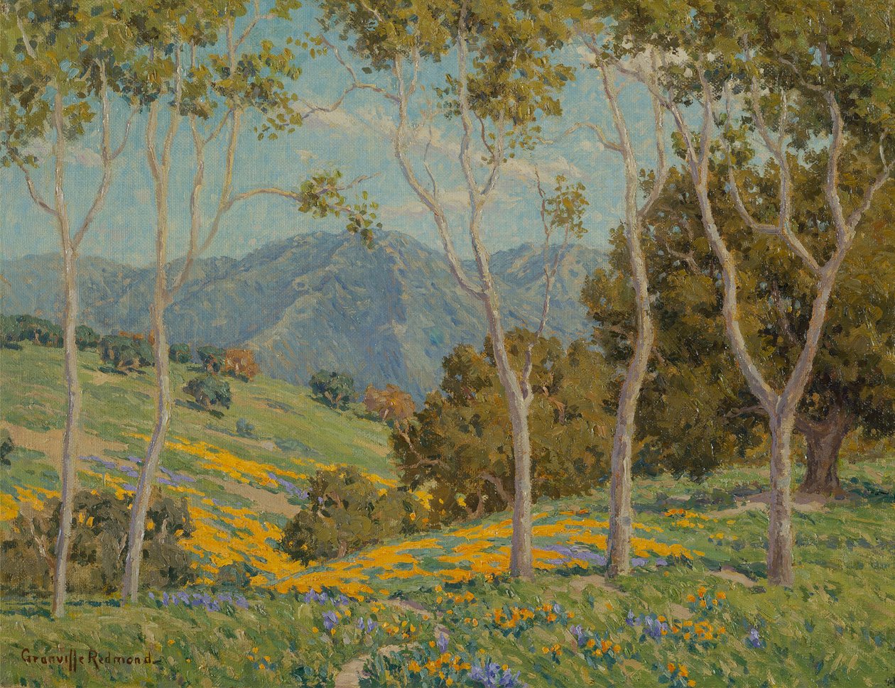 Papoilas e Eucalipto (óleo sobre tela) de Granville Redmond