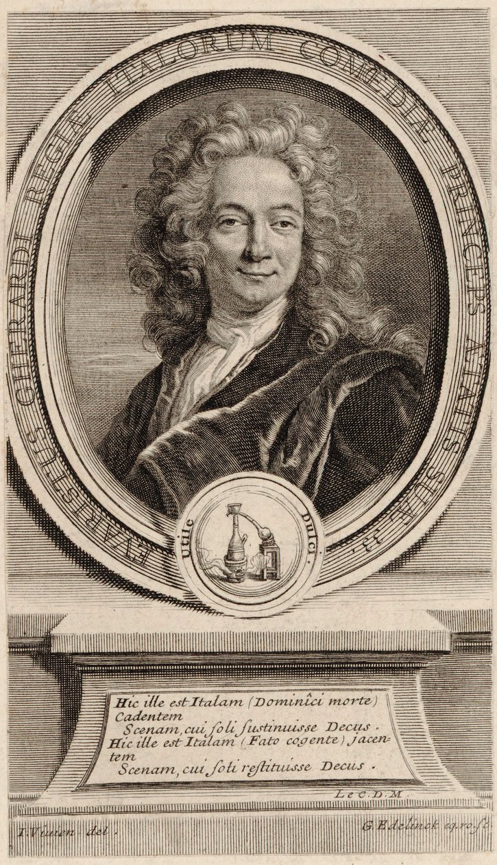 Retrato do ator e escritor italiano Evaristo Gherardi de Gérard Edelinck