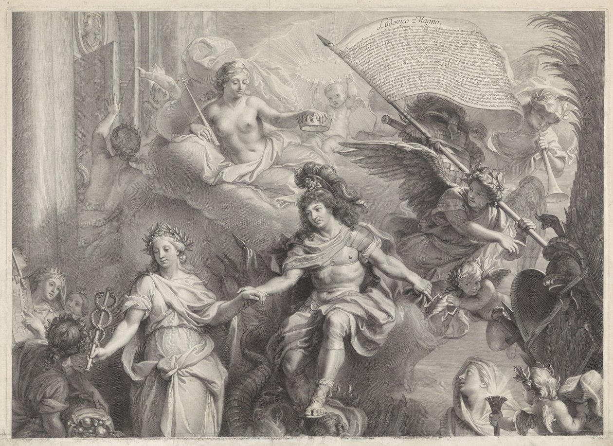 Alegoria do poder de Luís XIV de Gérard Edelinck