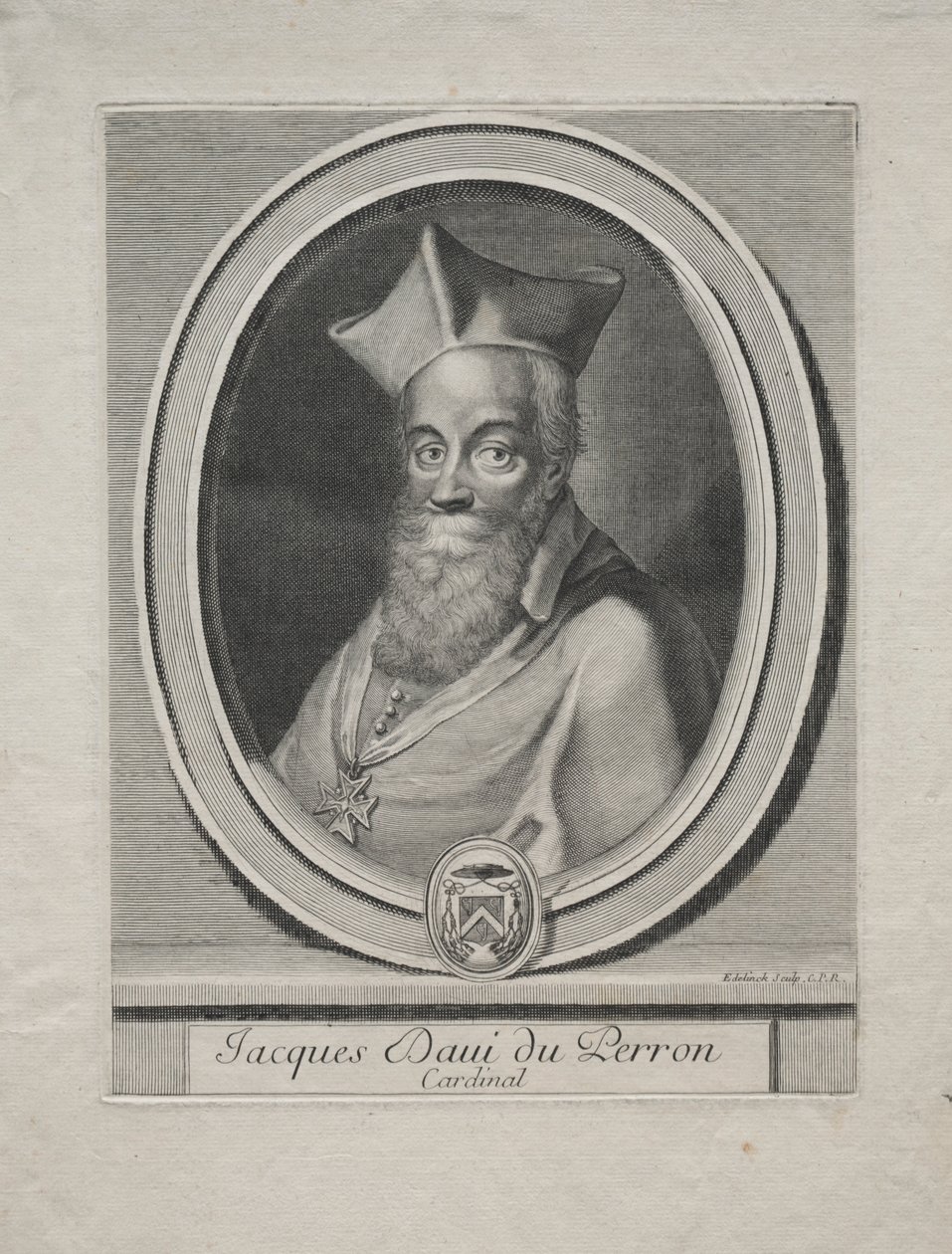 Cardeal Jaques Davey Duperron. de Gérard Edelinck