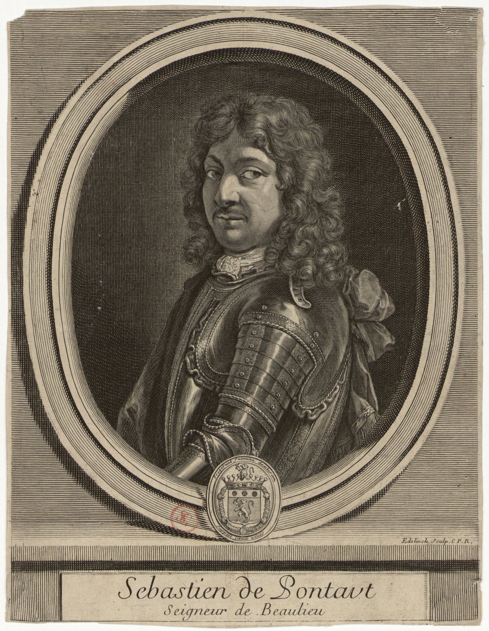 Edelinck - Sebastien de Pontaut Seigneur de Baulieu de Gérard Edelinck