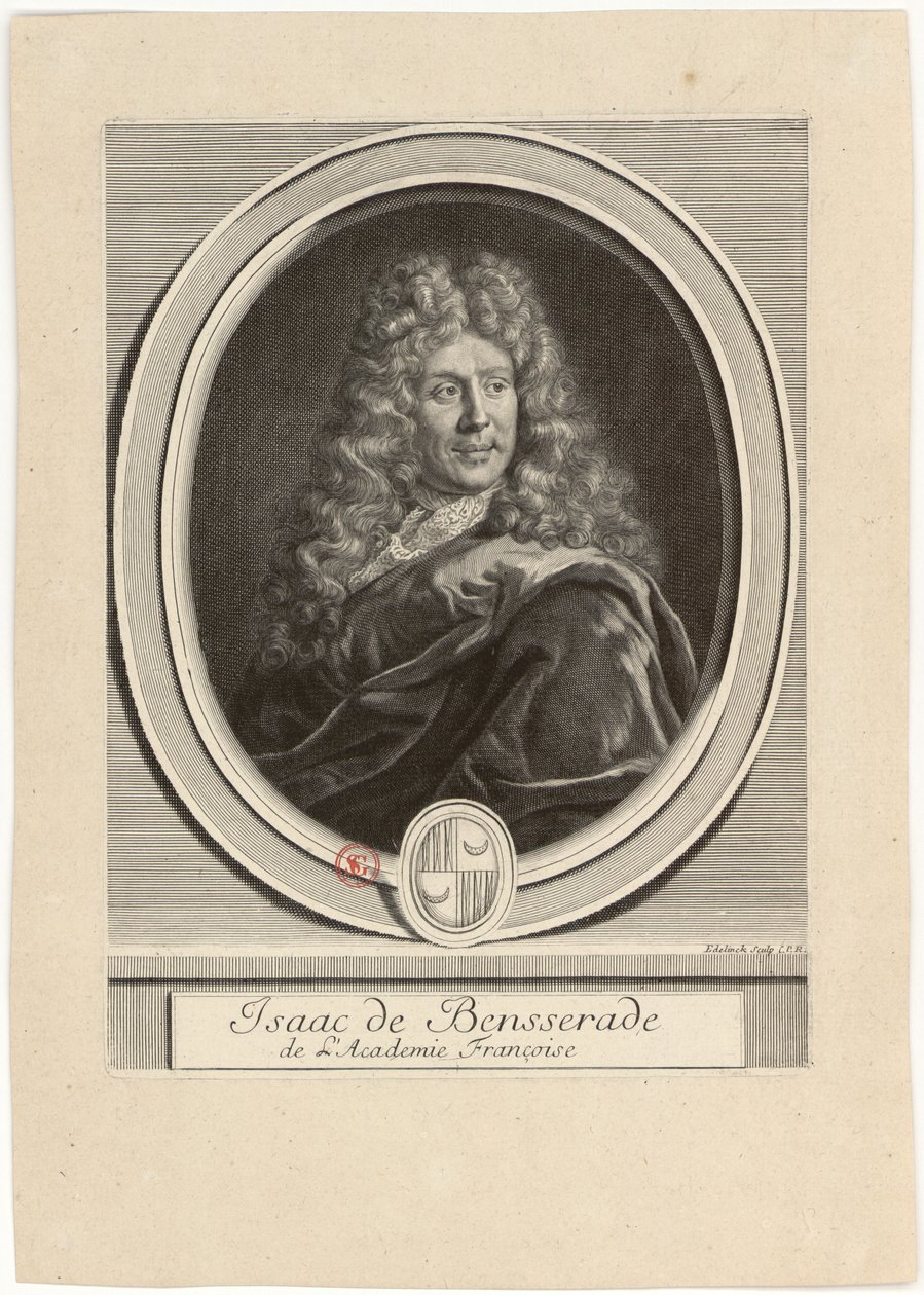 Isaac de Bensserade da Académie Françoise de Gérard Edelinck
