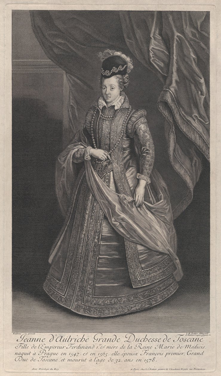 Retrato de Joana da Áustria, grã-duquesa da Toscana, ca. 1707 de Gérard Edelinck