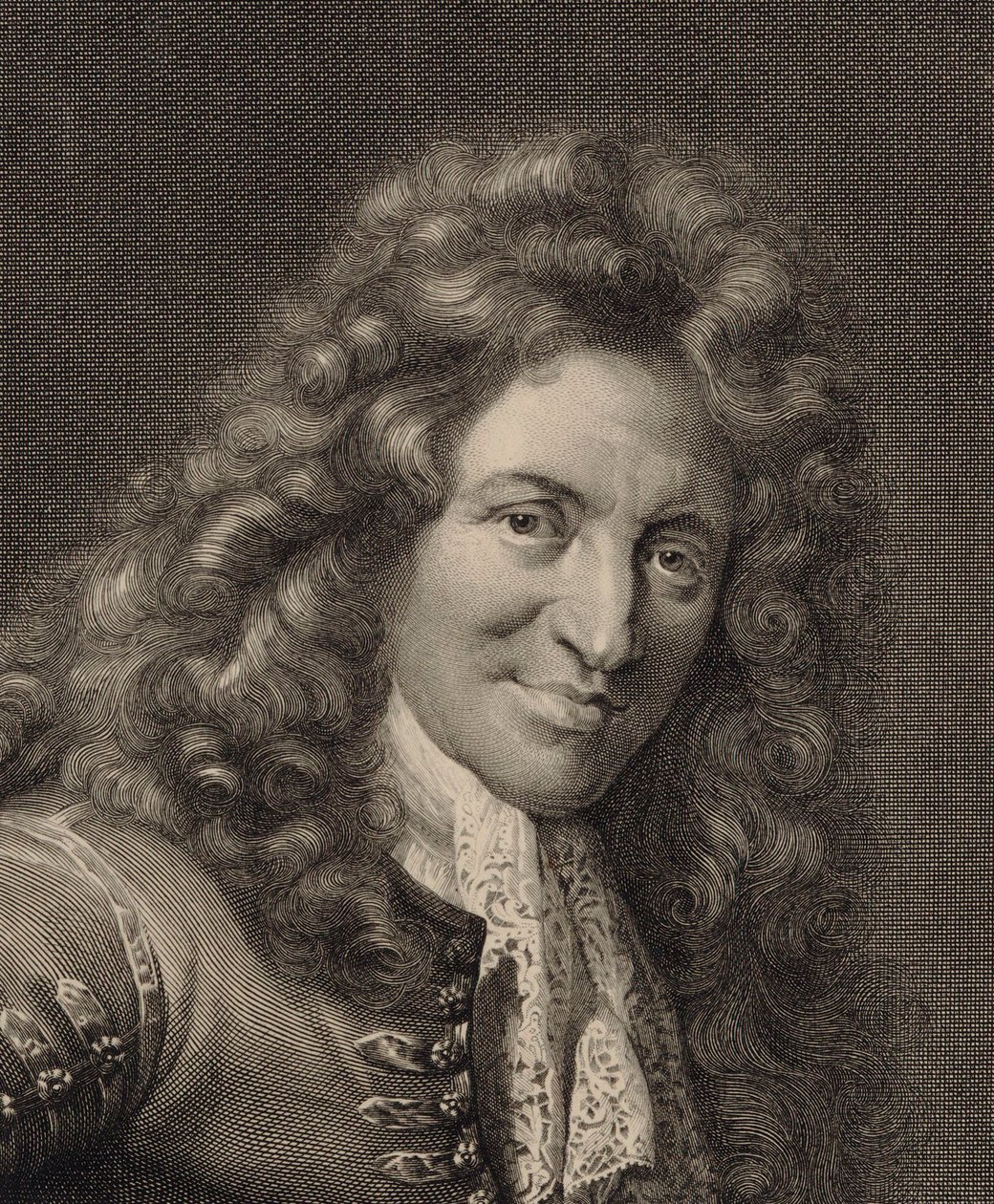 Retrato do Lutenista e Compositor Charles Mouton c. 1626-1710, década de 1690. de Gérard Edelinck