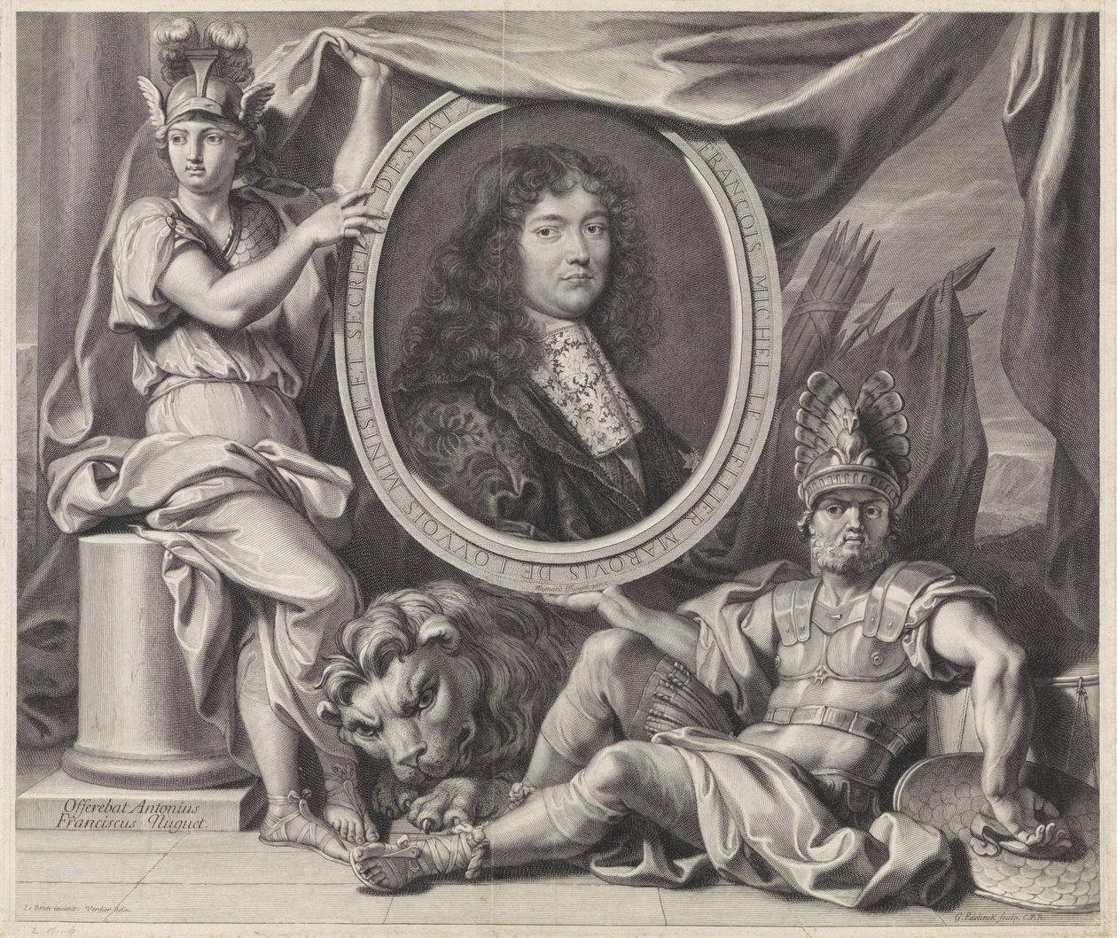 Portret van François-Michel Le Tellier de Gérard Edelinck