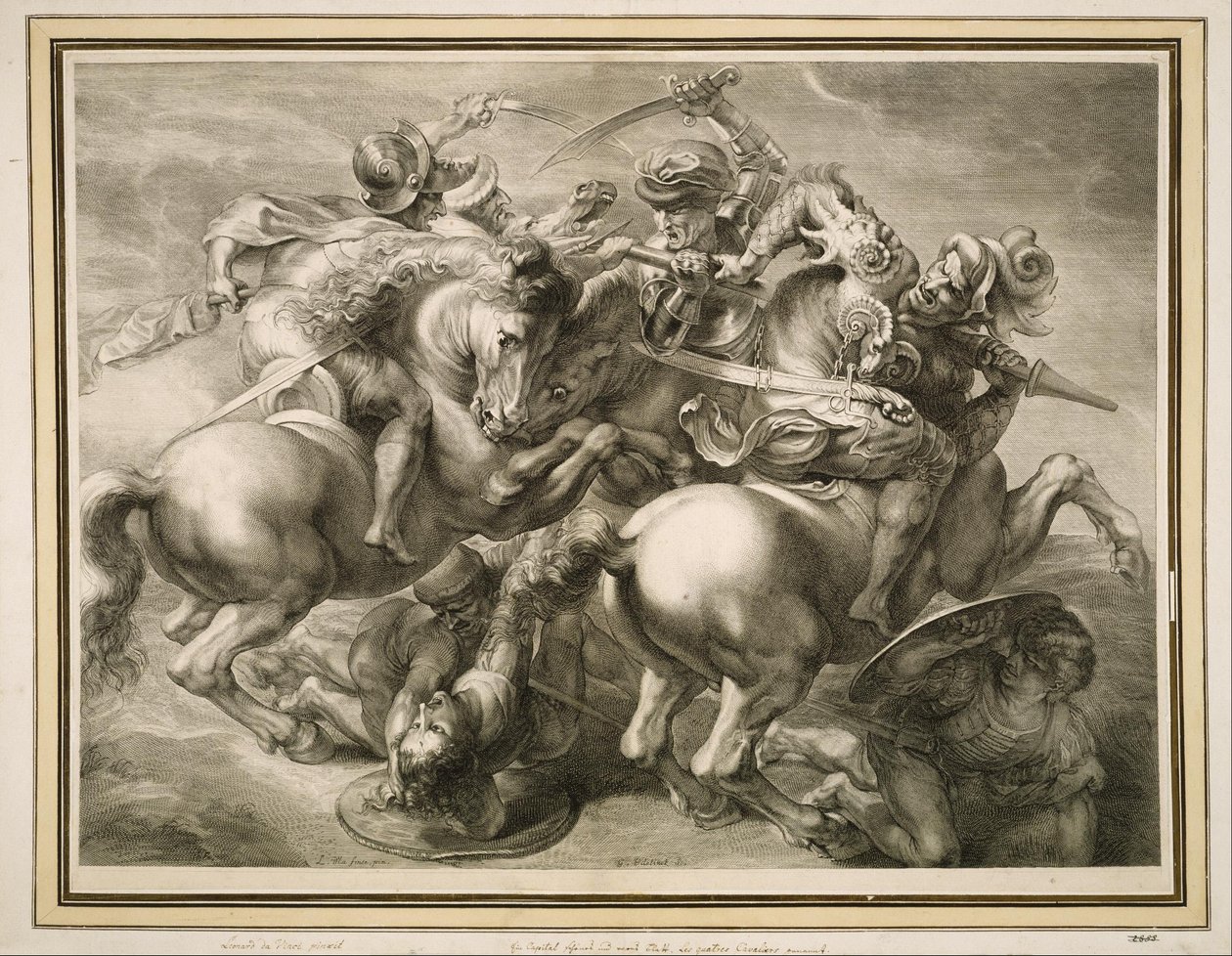 A Batalha dos Quatro Cavaleiros (Batalha de Anghiari) de Gérard Edelinck