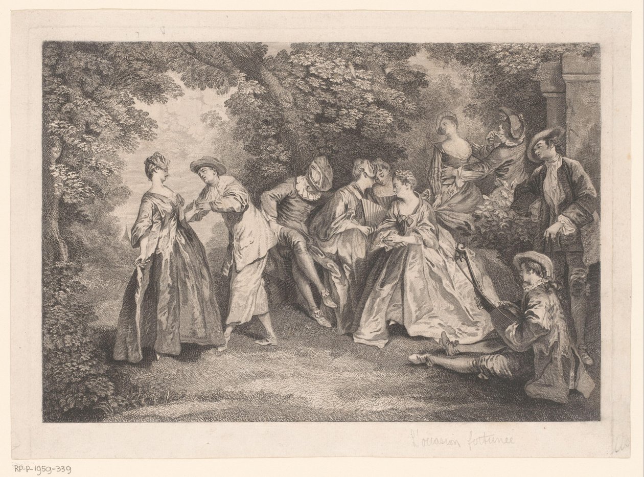 Paisagem do parque com companhia elegante de Gérard Jean Baptiste Scotin (II)