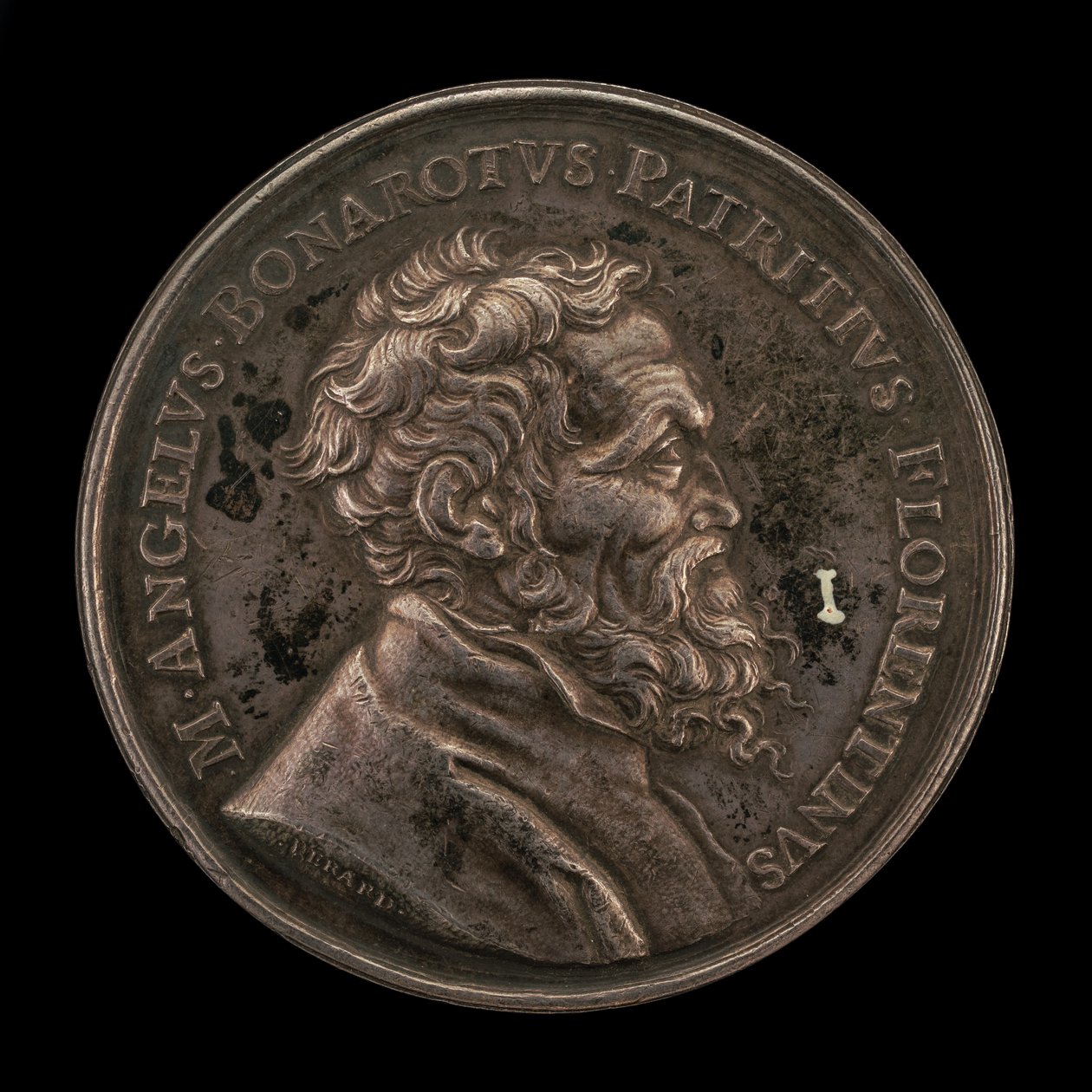 Michelangelo Buonarroti, 1475-1564, anverso do artista italiano, 1673. de Gérard Léonard Hérard