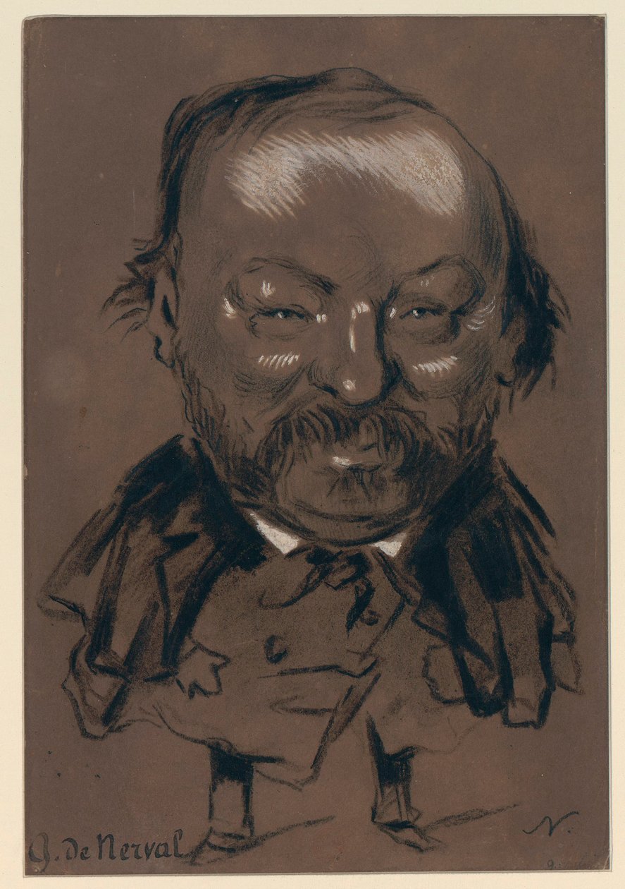 Gérard de Nerval - caricatura de Nadar de Gerard de Nerval