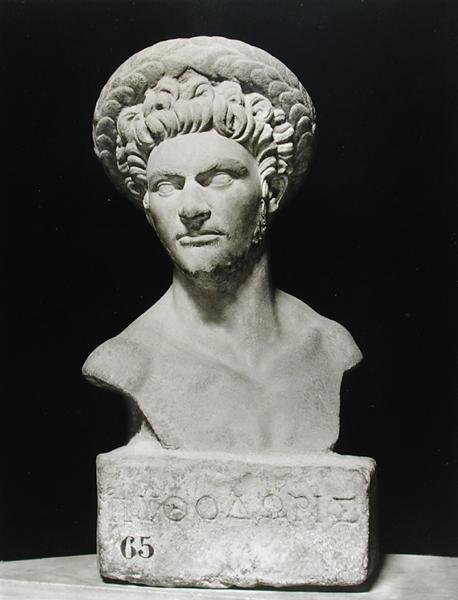 Busto de Pythodorus (pedra) (foto a p/b) de Greco Roman