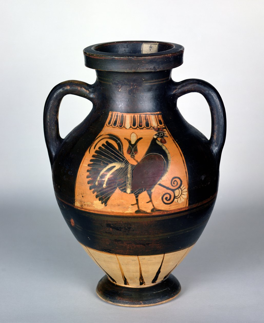 Ânfora representando um galo, estilo coríntio (cerâmica) de Greek
