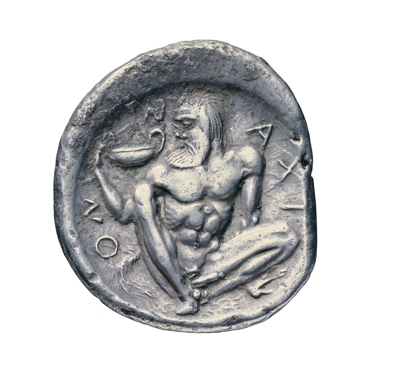 Moeda de prata grega antiga de Naxus, 460 aC (prata) de Greek