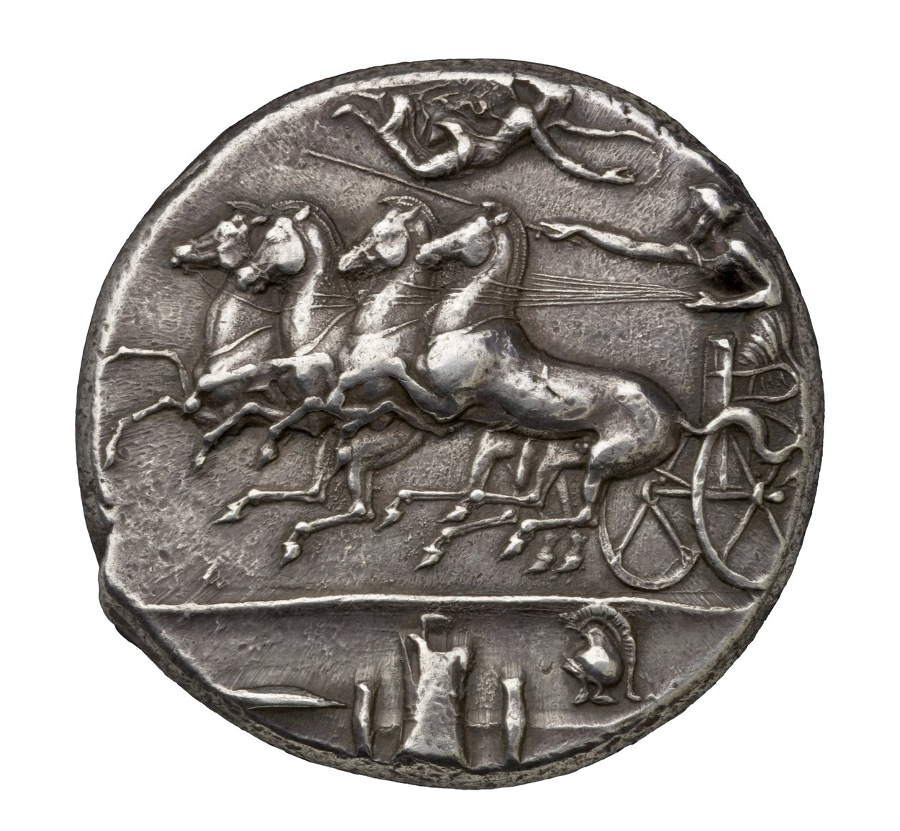 Moeda de prata grega antiga de Siracusa, 404-390 aC (prata) de Greek