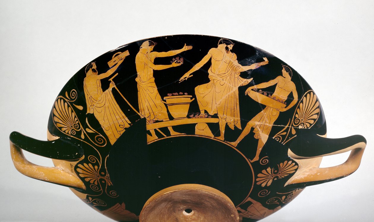 Taça ateniense vermelha (louça de barro) de Greek