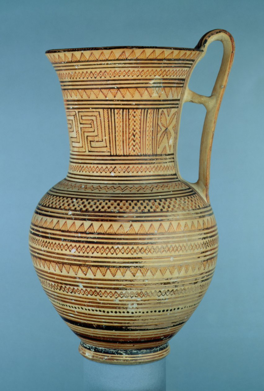 Sotão de gola alta IIa Late Geometric, c.735-720 aC (cerâmica) de Greek