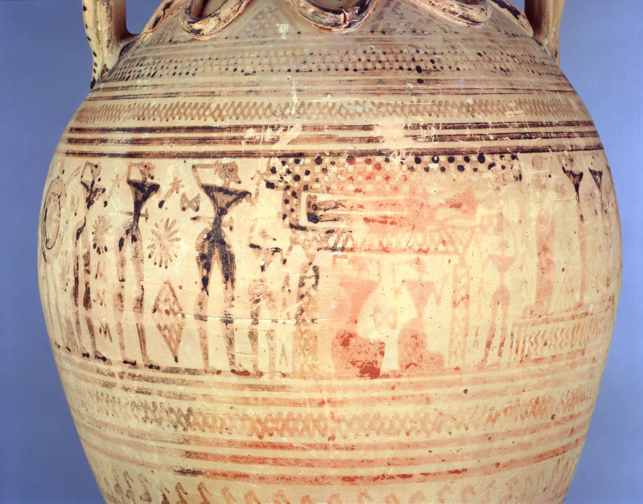 Ânfora do Ângulo Imaculado IIb, detalhe, c.720-700 aC (cerâmica) de Greek