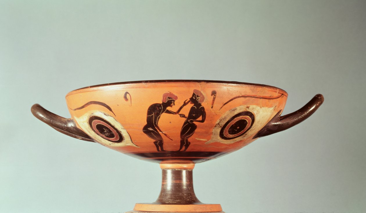 Figura preta kylix, c.580-525 aC (cerâmica) de Greek