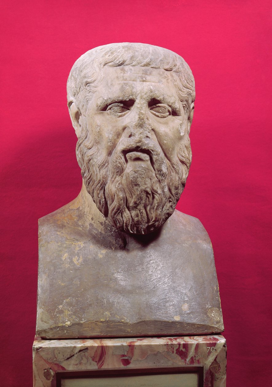 Busto de Platão (c.427-347 aC) cópia de um original do século IV aC (mármore) de Greek