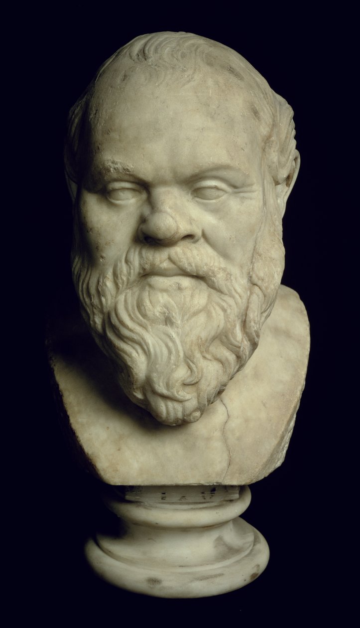 Busto de Sócrates (469-399 aC) (mármore) (ver também 85228) de Greek