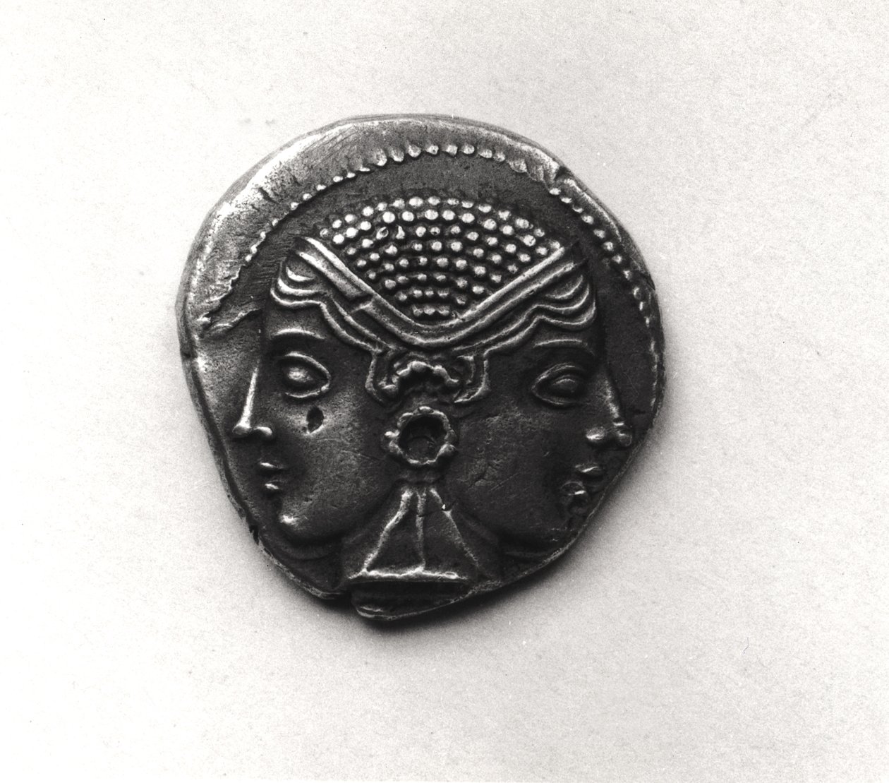 Moeda de Lampsacus com cabeça de Janiforme (metal) de Greek