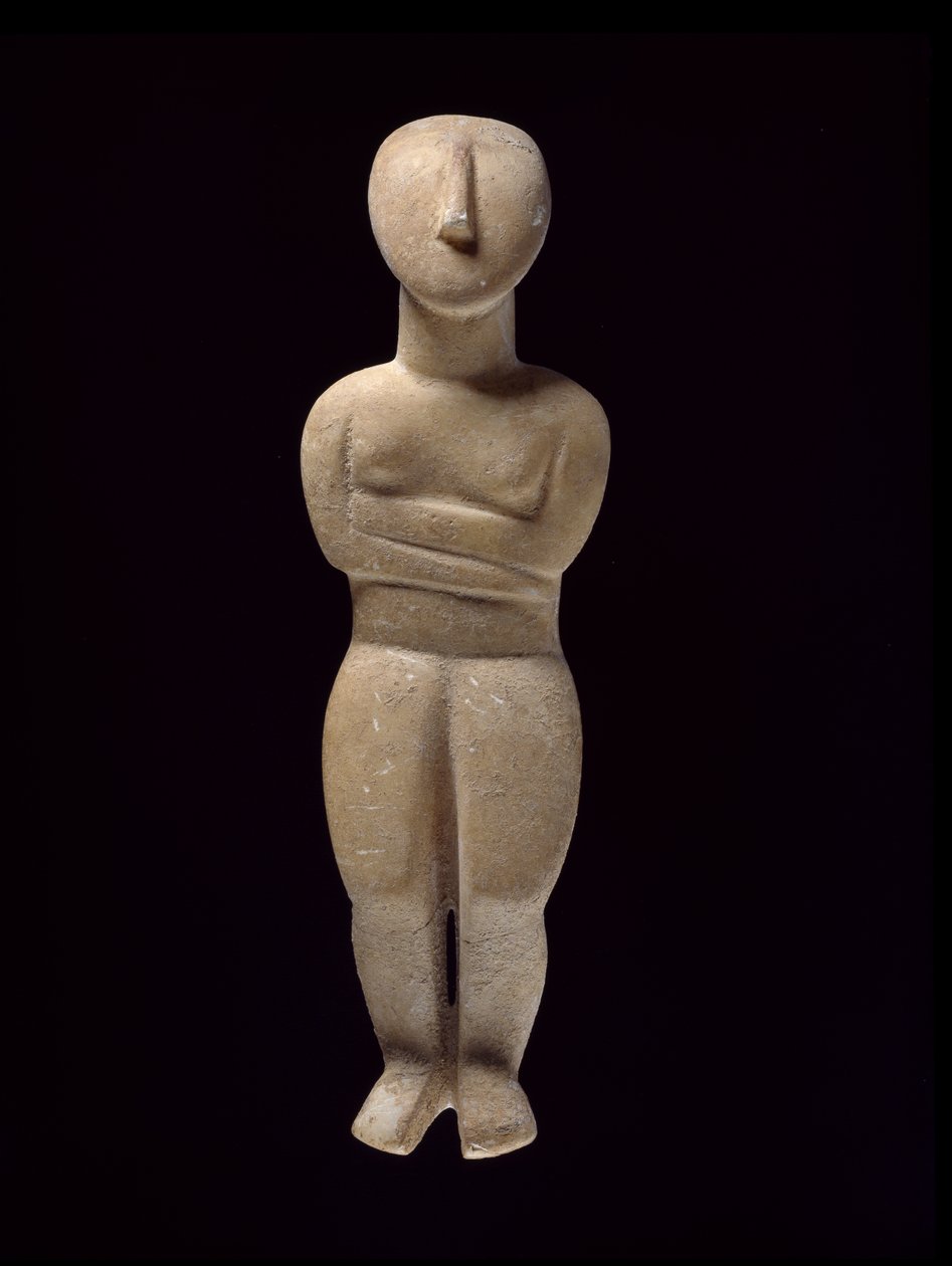 Estatueta das Cíclades, Naxos, c.3000-2000 aC (mármore) de Greek