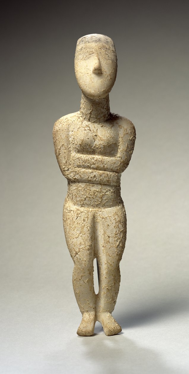 Figura das Cíclades, Early Spedos, c.2700 aC (mármore) (ver também 257633) de Greek