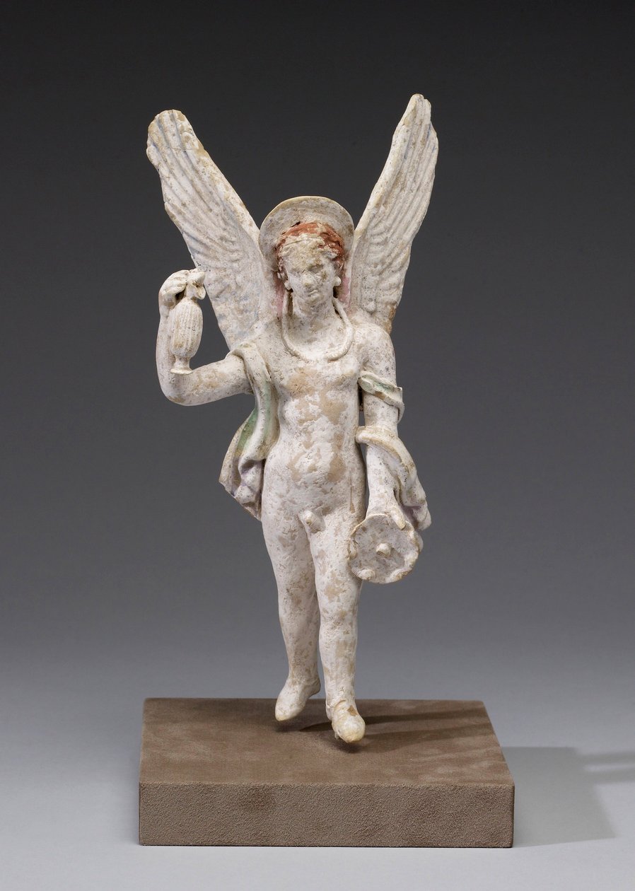 Eros (terracota com deslizamento branco e traço de tinta) de Greek