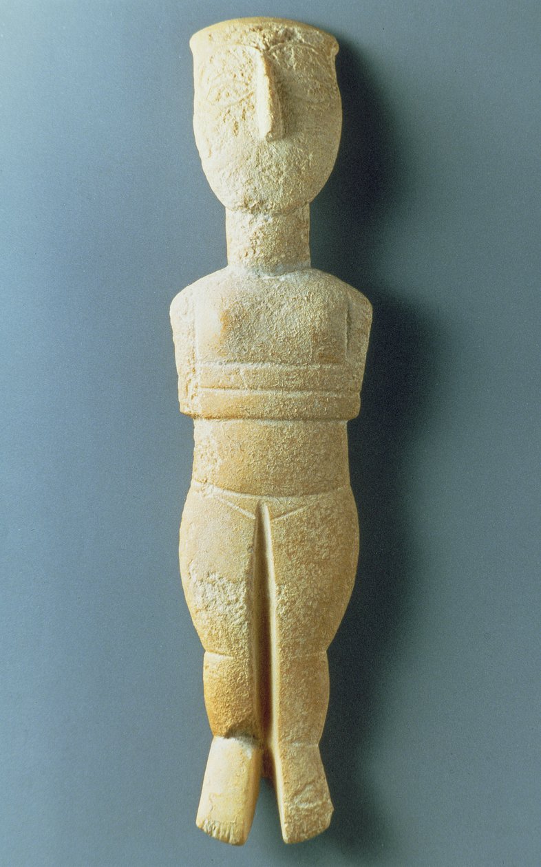 Estatueta feminina, cedo das Cíclades, c.2800-2300 aC (mármore) de Greek