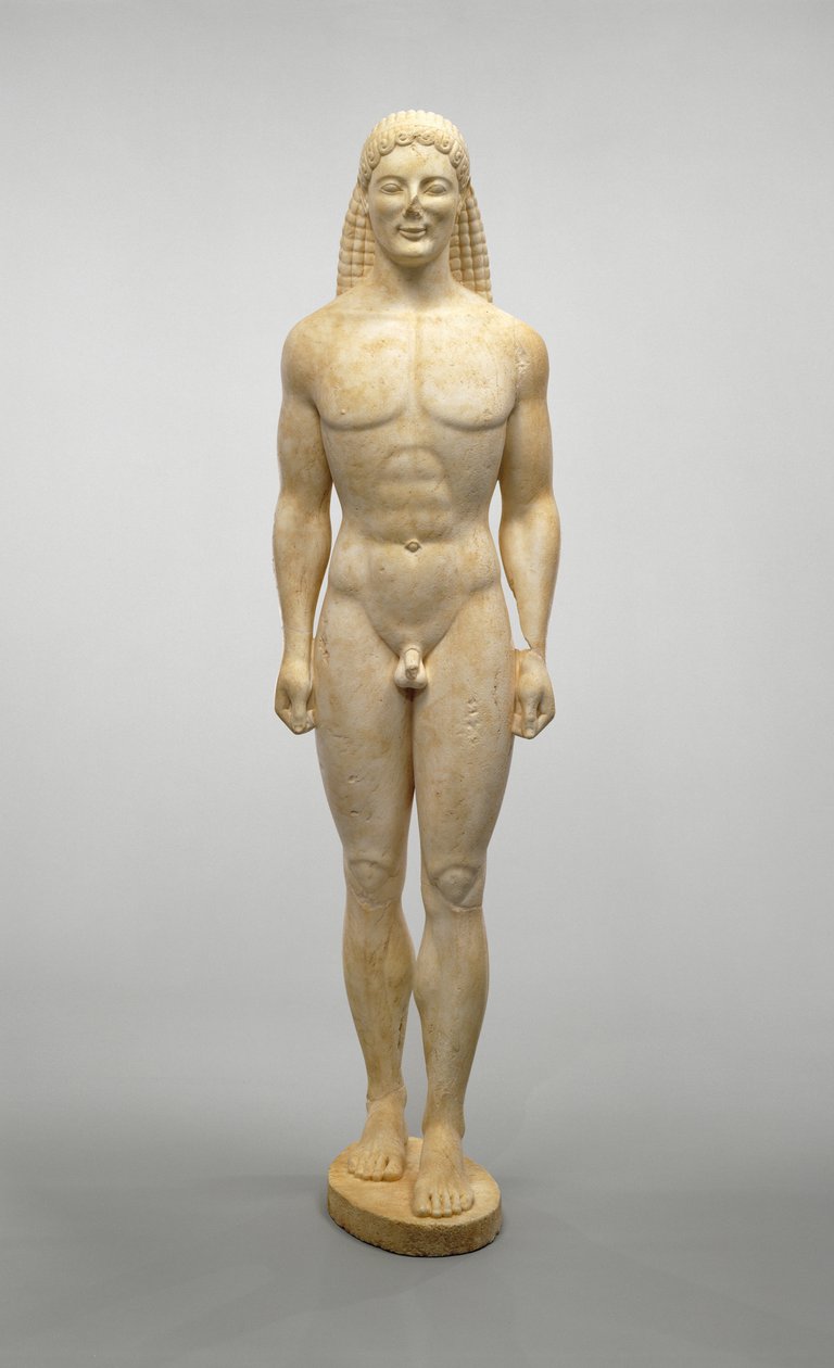 Kouros, c.530 aC (mármore dolomítico) de Greek