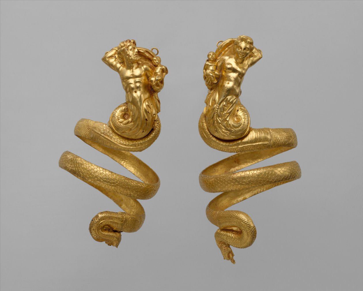 Par de braçadeiras, c.200 aC (ouro) de Greek