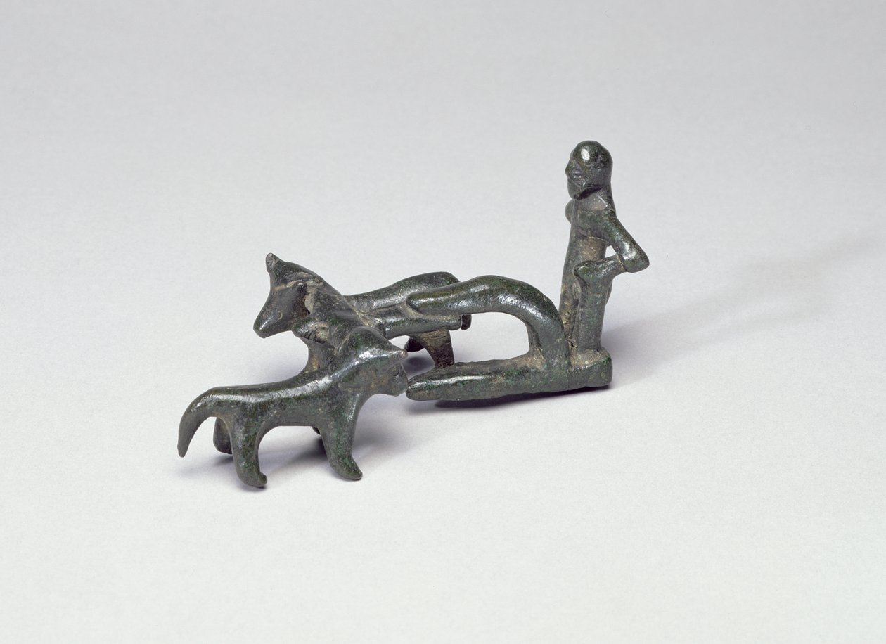 Ploughing Team, da Grécia Oriental ou da Turquia, século 6 aC (bronze) de Greek