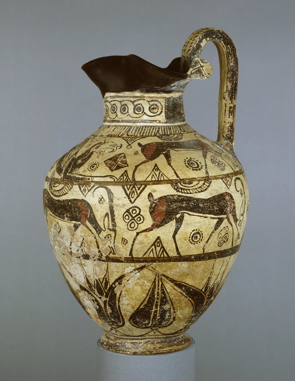 Rhodian Middle Goat Estilo oinochoe selvagem, de Rodes, c.600 aC (cerâmica) de Greek