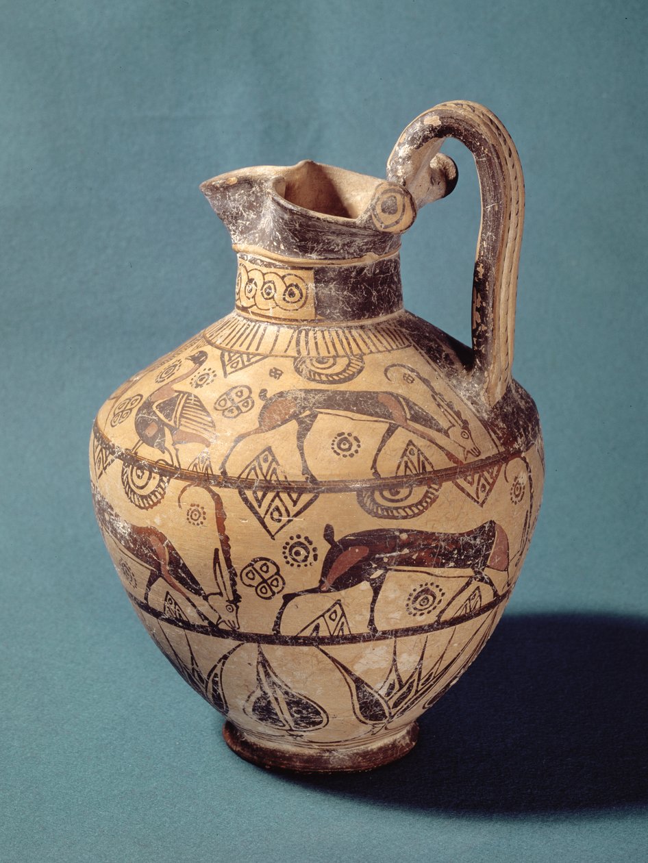 Oinochoe estilo Rhodian (cerâmica) de Greek