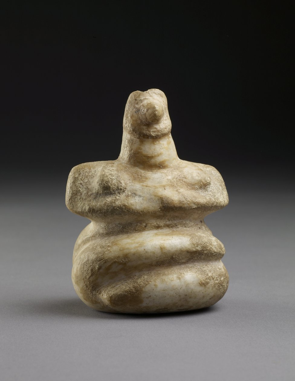 Figura sentada de Patissia, Cycladic, c.3000-2000 (mármore) de Greek
