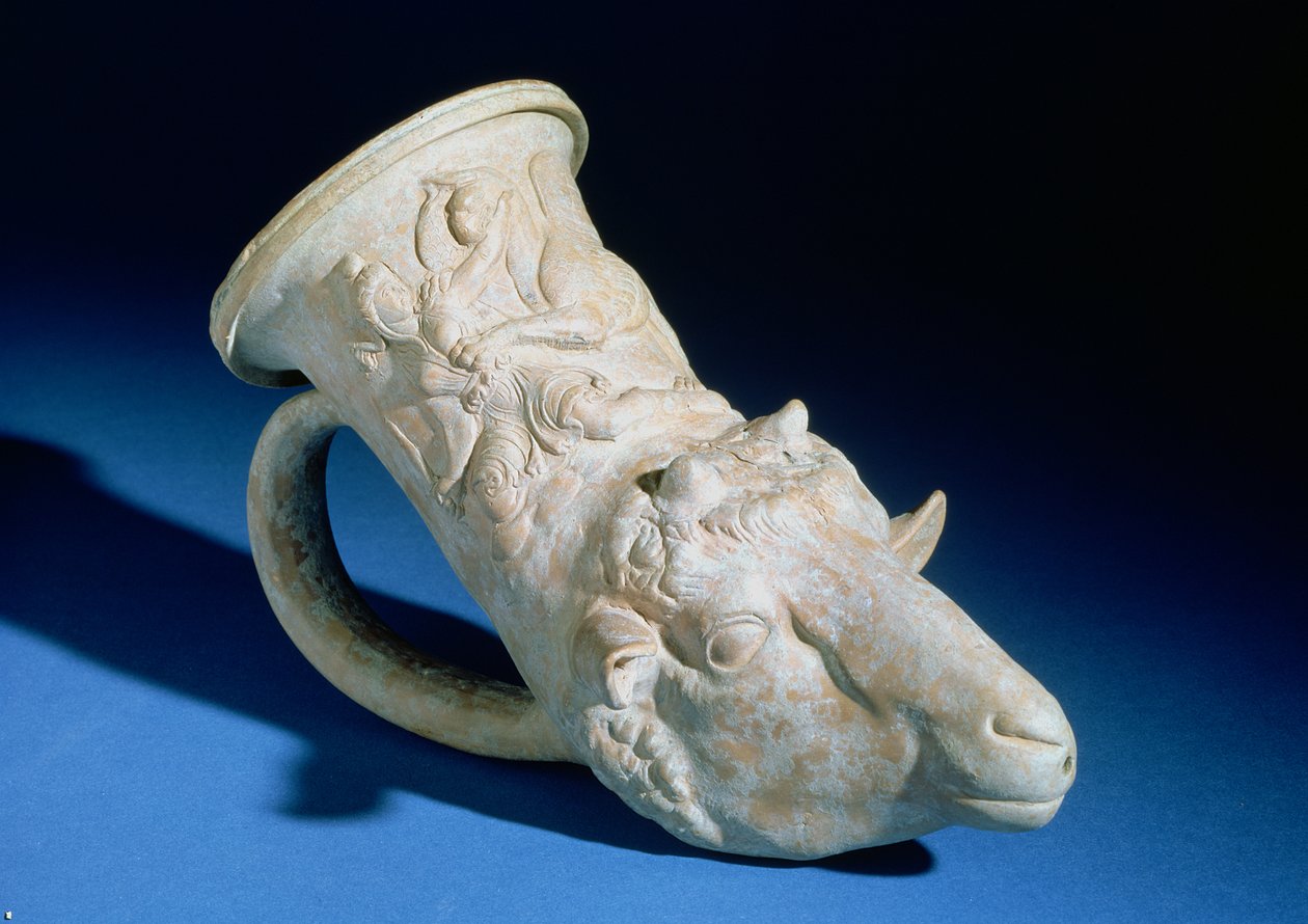 Cabeça de ovelha rhyton (cerâmica) de Greek