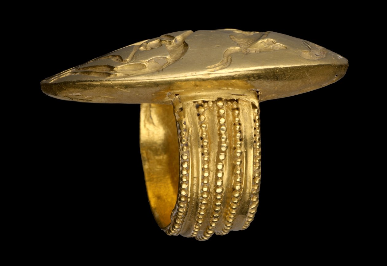 Anel de sinete, do século XVI ao XIV aC (ouro) de Greek