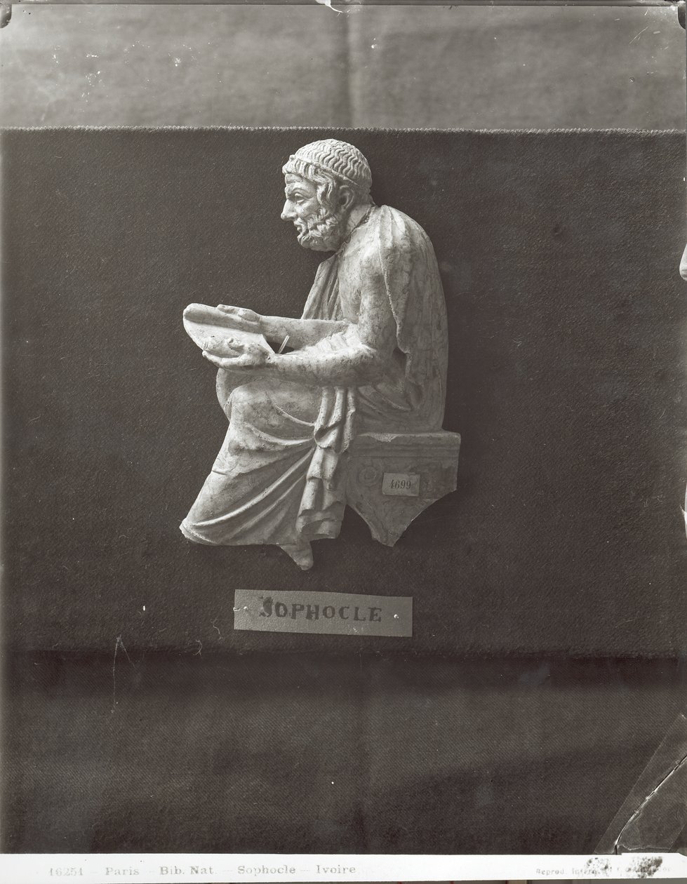 Sófocles (495-406 aC) leitura poética (mármore) de Greek