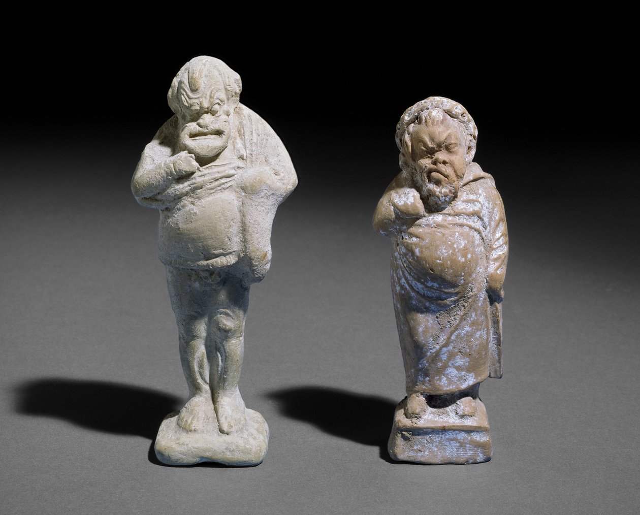 Estatueta de terracota de um ator cômico masculino, 400-201 aC (terracota) de Greek