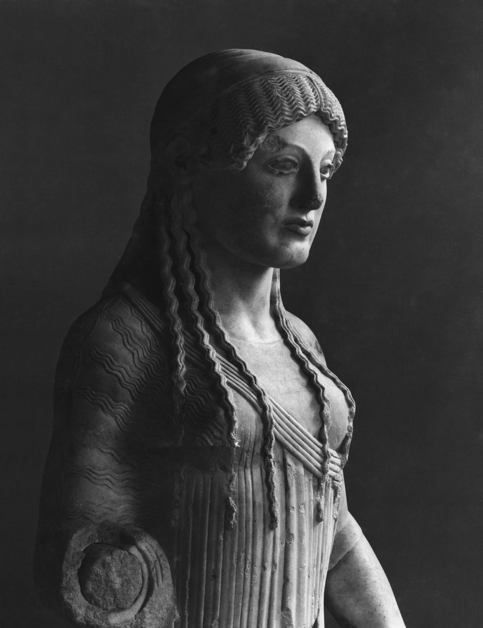 O Euthydikos Kore, da Acrópole, c.490 aC (mármore) de Greek