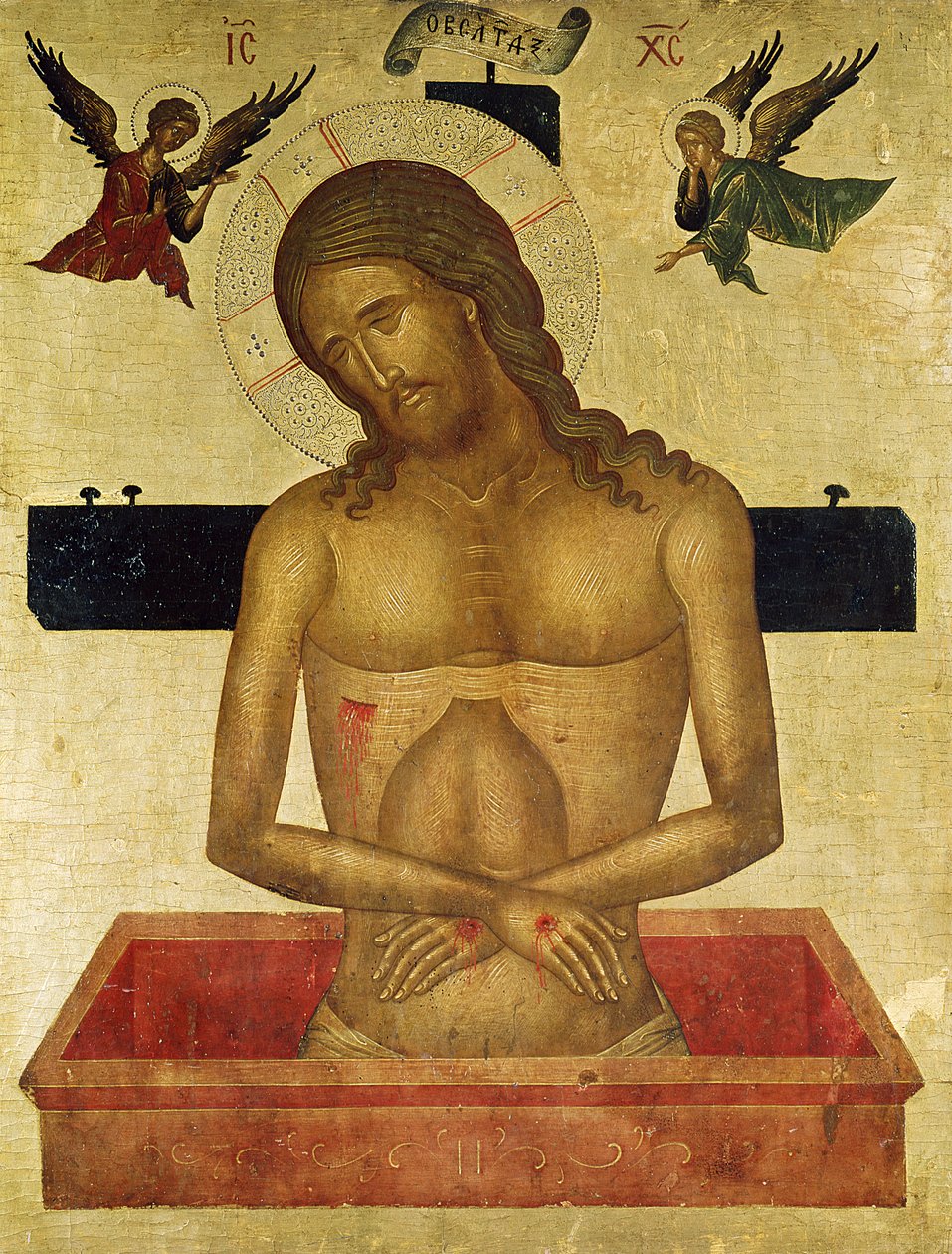 Ícone representando Cristo no túmulo de Greek School