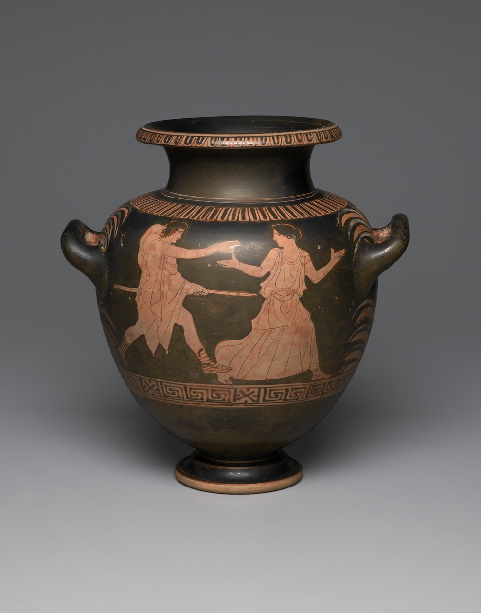 Estames áticos de figuras vermelhas, 440-430 aC (cerâmica) (ver também 342003) de Greek
